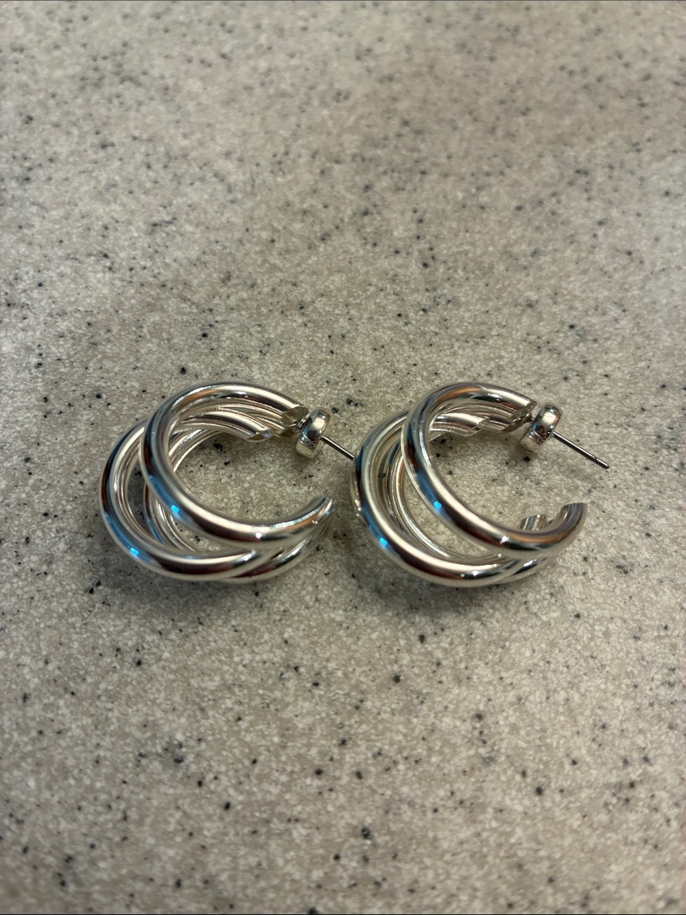 Evereve Polished Silver Hoop Earrings